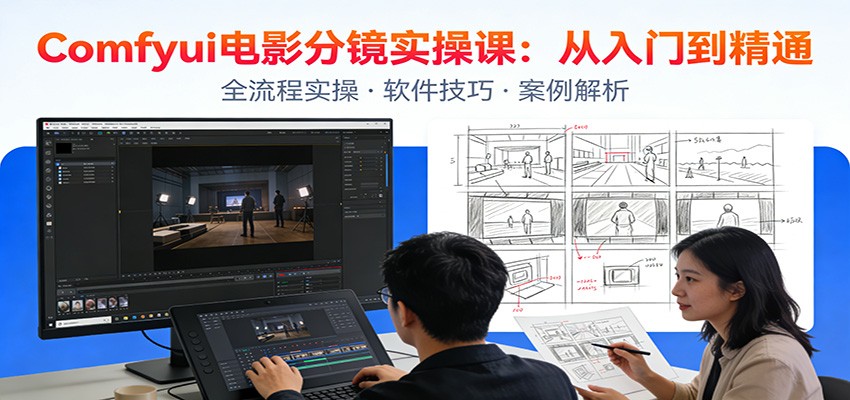 ComfyUI电影分镜实操课：分镜一致性，全流程AI视频制作，零基础也能做专业分镜-huitchan网创