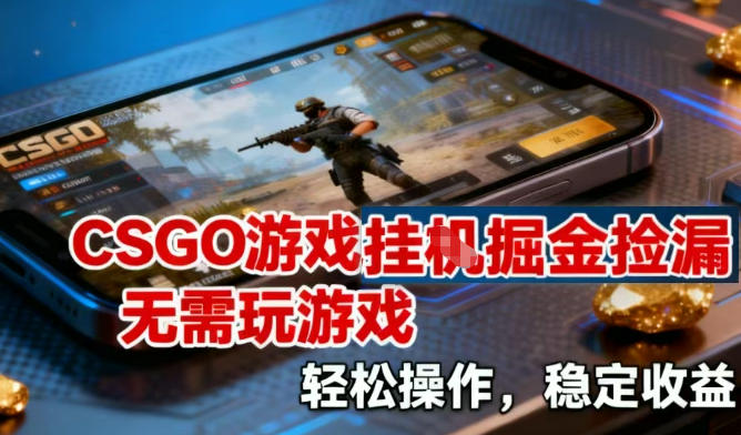 CSGO游戏挂G掘金捡漏，不需要玩游戏，操作简单，收益稳定【揭秘】-huitchan网创