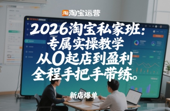 2026淘宝私家班：专属实操教学，从0起店到盈利，全程手把手带练(更新26年2月)-huitchan网创