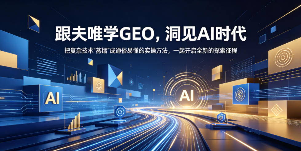 跟夫唯学GEO，洞见AI时代，把复杂技术“蒸馏”成通俗易懂的实操方法，一起开启全新的探索征程-huitchan网创