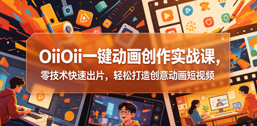 OiiOii一键动画创作实战课，零技术快速出片，轻松打造创意动画短视频-huitchan网创