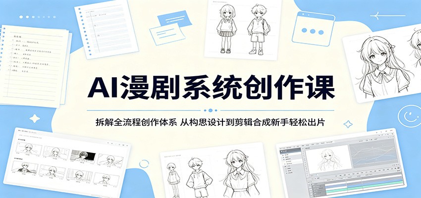 AI漫剧系统创作课：拆解全流程创作体系，从构思设计到剪辑合成新手轻松出片-huitchan网创