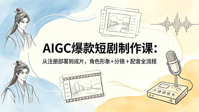 AIGC爆款短剧制作课：从注册部署到成片，角色形象+分镜+配音全流程-huitchan网创