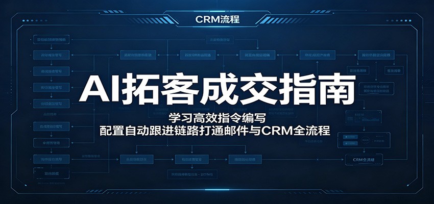 AI拓客成交指南：学习高效指令编写，配置自动跟进链路打通邮件与CRM全流程-huitchan网创