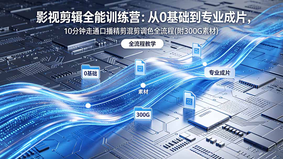 2026影视剪辑全能实战课｜0基础到专业成片，全流程教学，高清带300G素材-huitchan网创