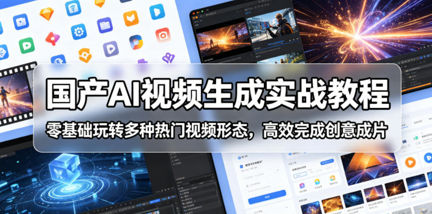 国产AI视频生成实战教程，零基础玩转多种热门视频形态，高效完成创意成片-huitchan网创