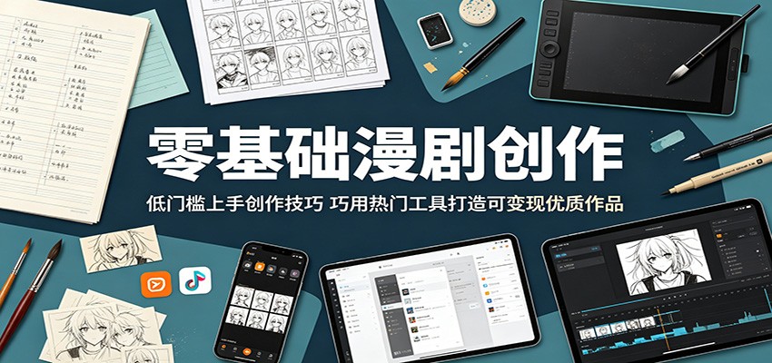 零基础漫剧创作：低门槛上手创作技巧，巧用热门工具打造可变现优质作品-huitchan网创