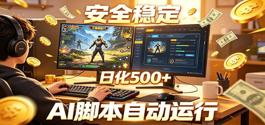 三角洲全自动挂机，AI脚本躺赚，日化500+-huitchan网创