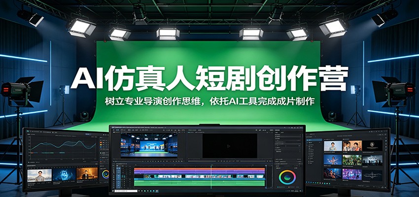 AI仿真人短剧创作营：树立专业导演创作思维，依托AI工具完成成片制作-huitchan网创
