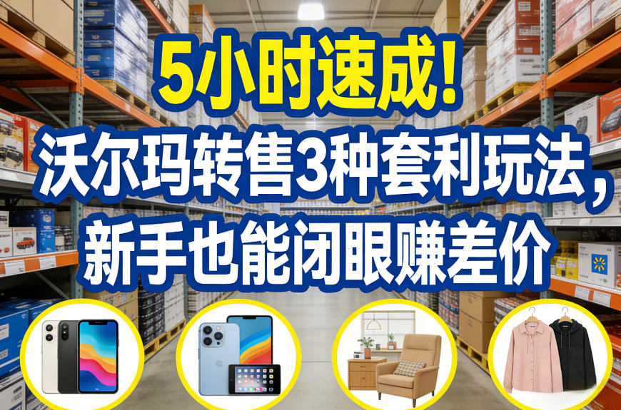 5小时速成！沃尔玛转售3种套利玩法，新手也能闭眼賺差价-huitchan网创