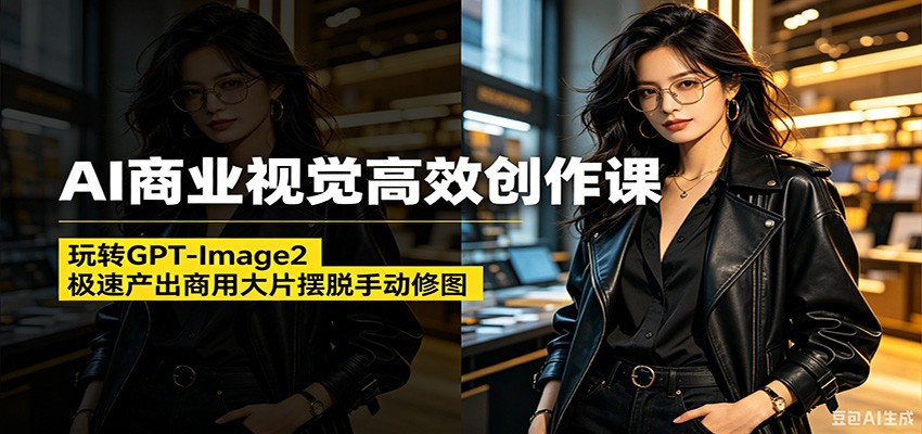 AI商业视觉高效创作课：玩转GPT-Image2，极速产出商用大片摆脱手动修图(更新)-huitchan网创