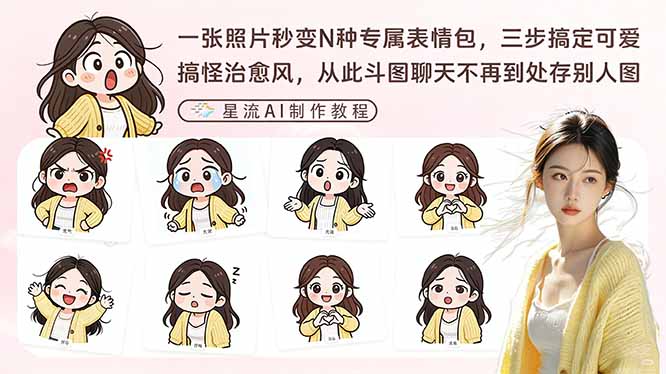 一张照片秒变N种专属表情包，三步搞定可爱搞怪治愈风，从此斗图聊天不再到处存别人图-huitchan网创