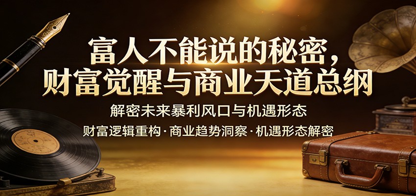 富人不能说的秘密，财富觉醒与商业天道总纲，解密未来暴利风口与机遇形态-huitchan网创
