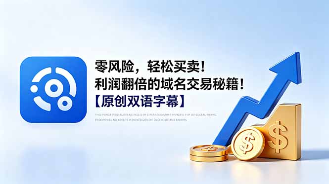 零风险，轻松买卖！利润翻倍的域名交易秘籍！【原创双语字幕】-huitchan网创