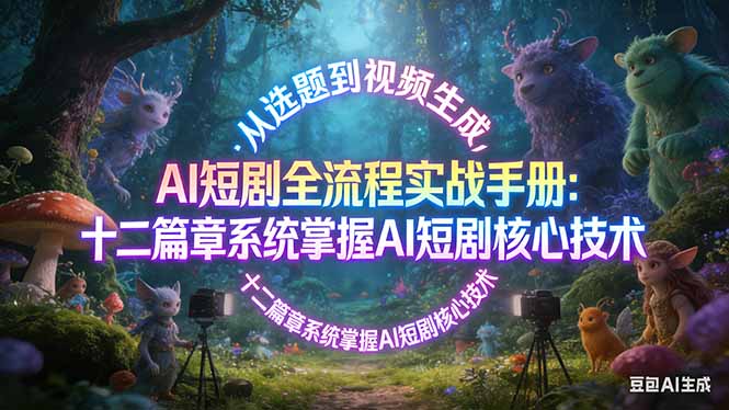 AI 短剧全流程实战手册：从选题到视频生成，十二篇章系统掌握 AI 短剧核心技术-huitchan网创