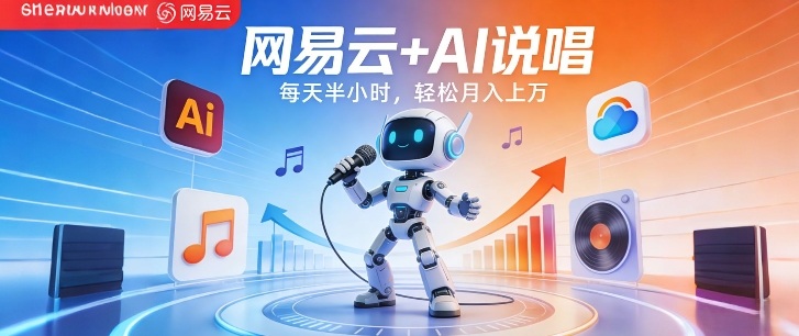 网易云+AI说唱，每天半小时，AI内容创作+流量变现，轻松月入1W-huitchan网创