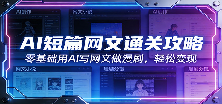 AI短篇网文通关攻略：零基础用AI写网文做漫剧，轻松变现-huitchan网创