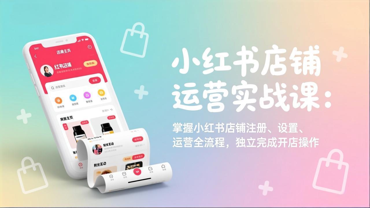 小红书店铺运营实战课：掌握小红书店铺注册、设置、运营全流程，独立完成开店操作-huitchan网创