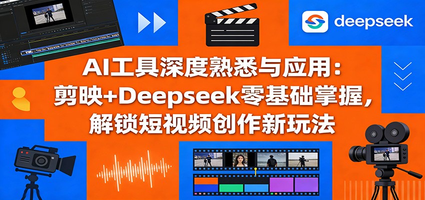 AI工具深度熟悉与应用：剪映+Deepseek零基础掌握，解锁短视频创作新玩法-huitchan网创
