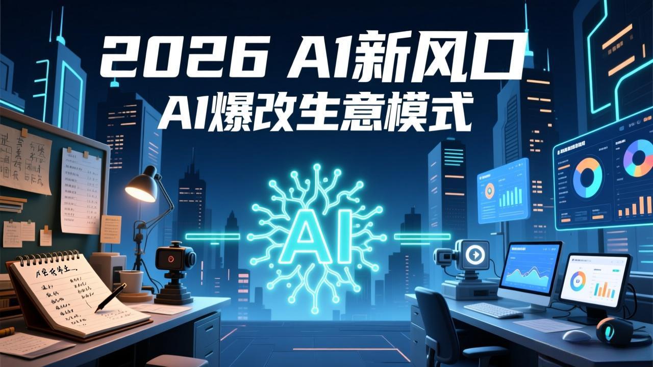 2026年AI创富新风口，用人工智能爆改你的生意模式，从短视频到直播全面降本增效抢占先机-huitchan网创