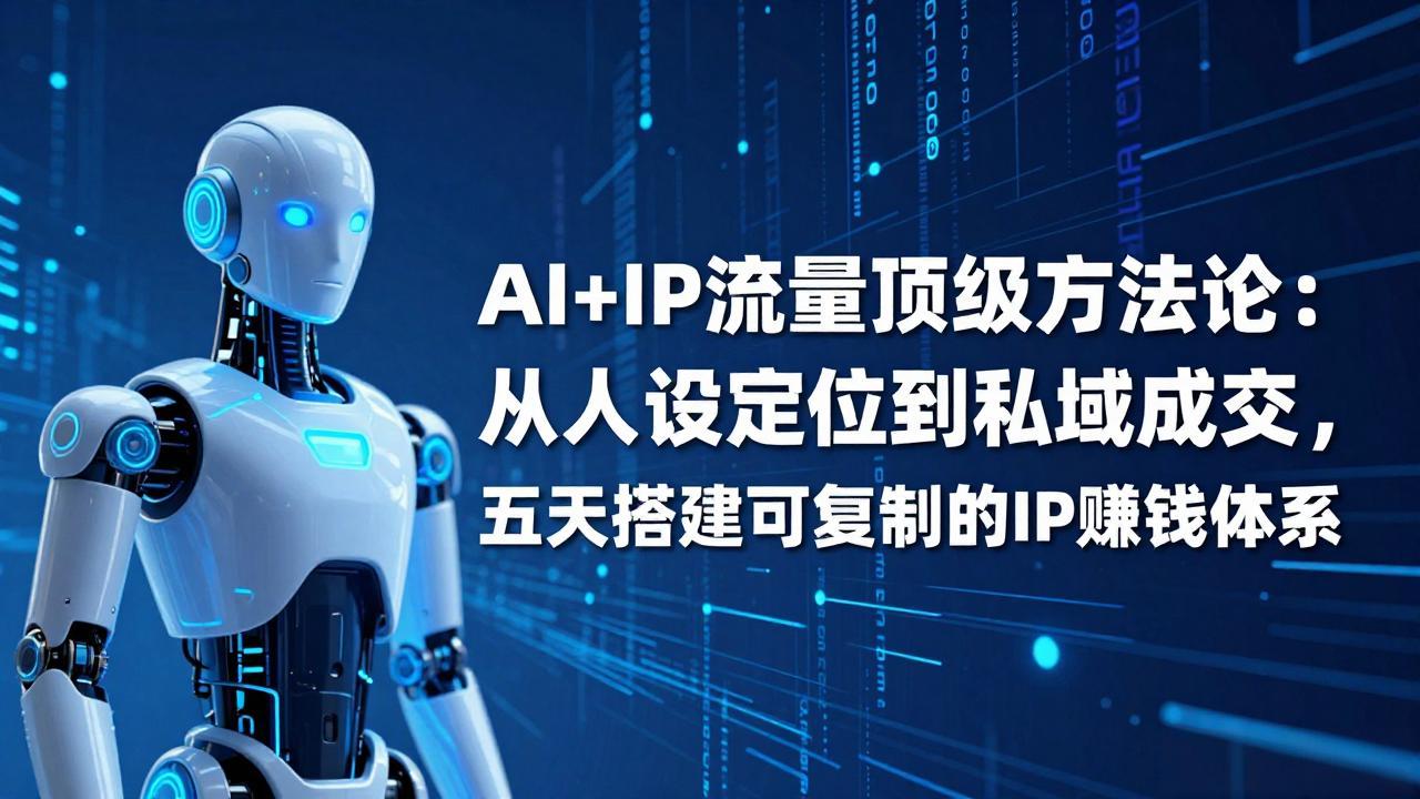 AI+IP顶级方法论：从人设定位到私域成交，五天搭建可复制的IP赚钱体系-huitchan网创