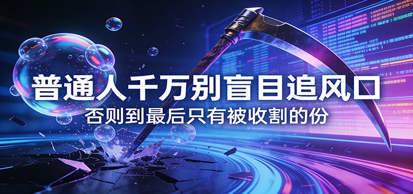 付费文章《通人千万别盲目追风口》否则到最后只有被收割的份-huitchan网创