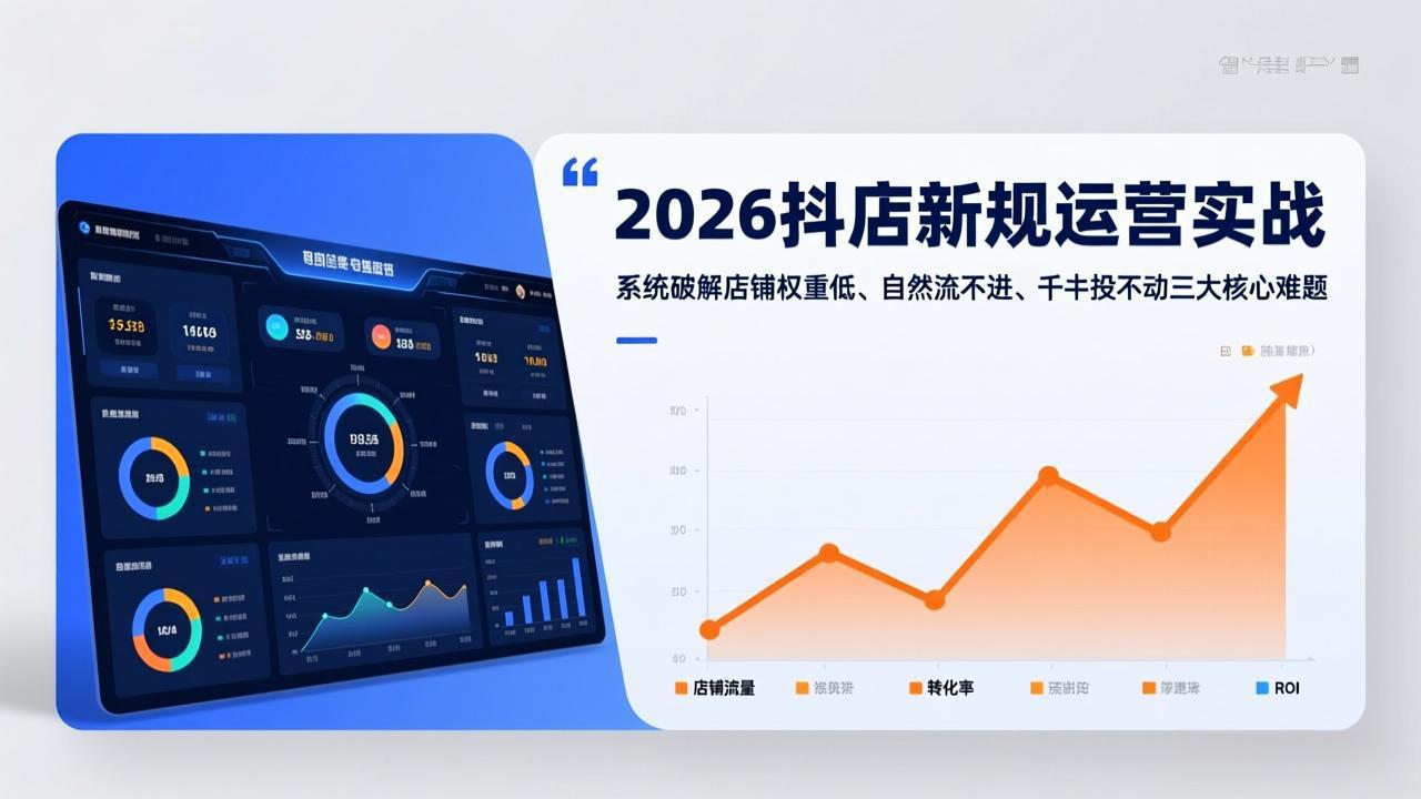 2026抖店新规运营实战：系统破解店铺权重低、自然流不进、千川投不动三大核心难题-huitchan网创