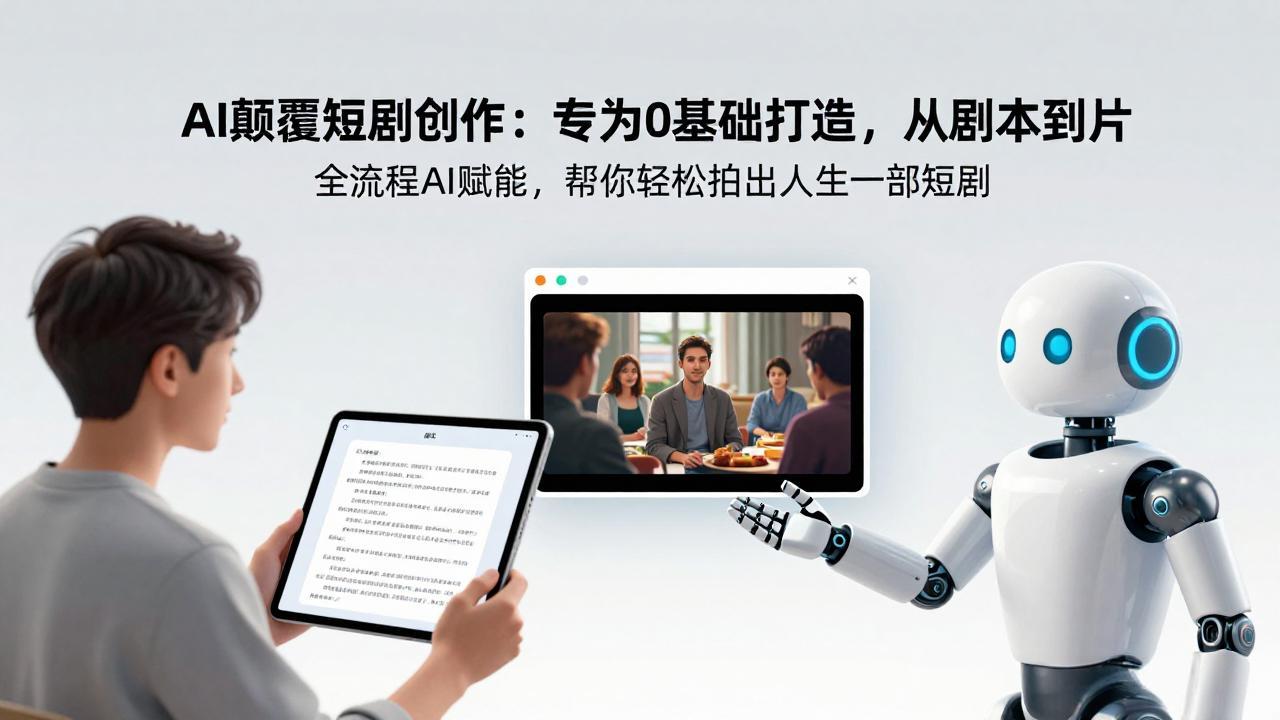 AI颠覆短剧创作：专为0基础打造，从剧本到成片全流程AI赋能，帮你轻松拍出人生第一部短剧-huitchan网创