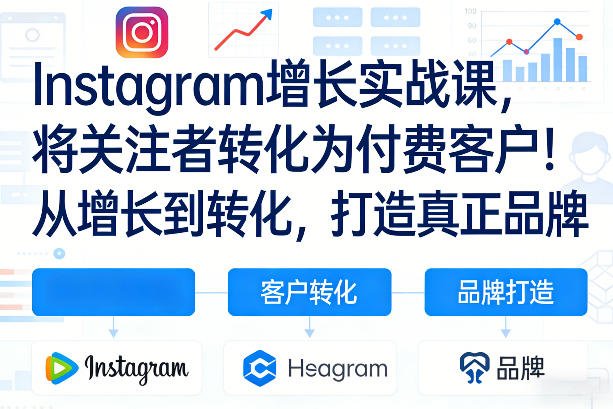 Instagram增长实战课，将关注者转化为付费客户！从增长到转化，打造真正品牌(双语字幕)-huitchan网创