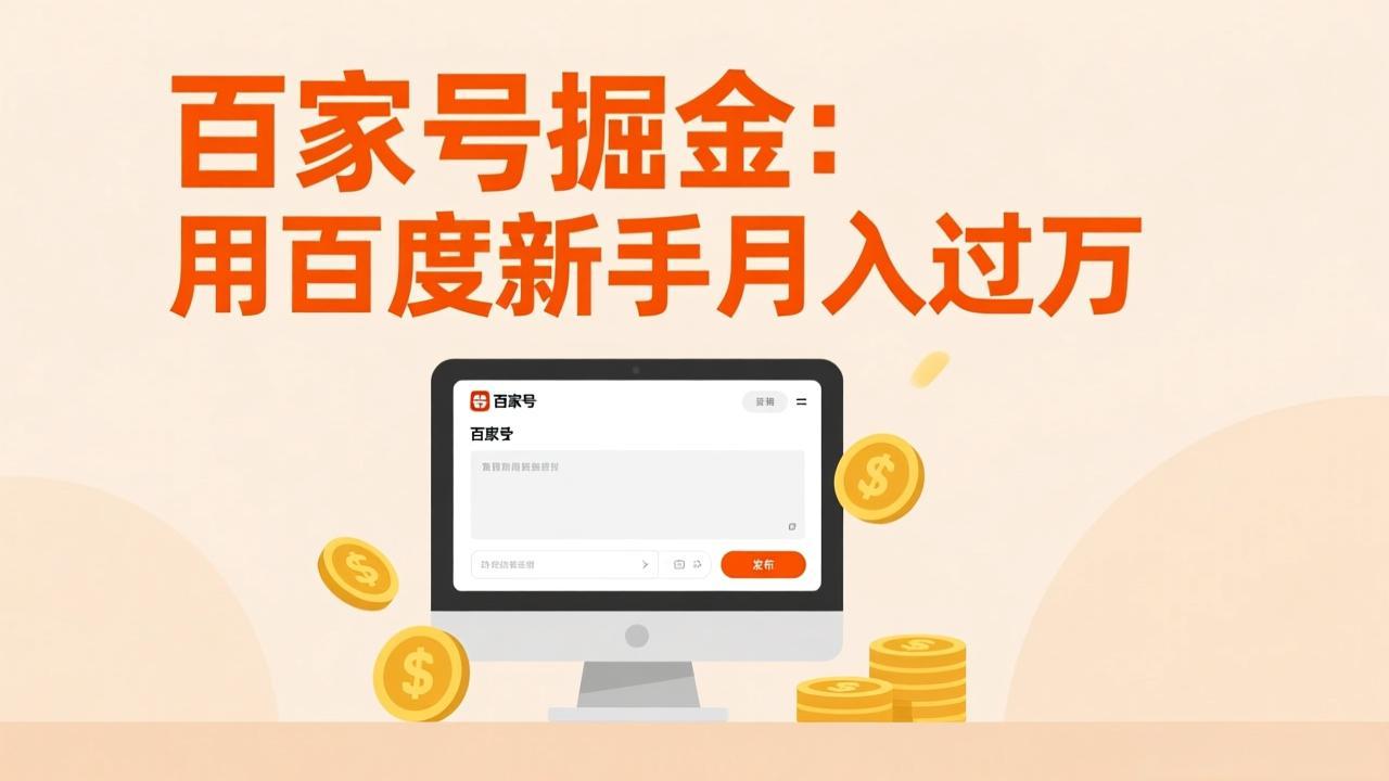 百家号掘金：用百度新手月入过万，日入300，无需引流，全新手机搬砖项目-huitchan网创