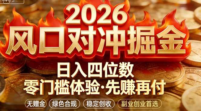2026美金对冲套利，无赠金对冲策略保驾护航，低门槛易上手实操。单人单日收益2000+-huitchan网创