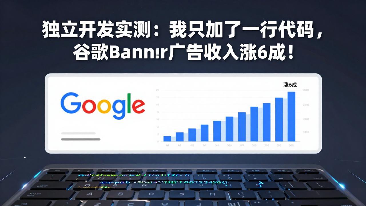 付费文章：独立开发实测：我只加了一行代码，谷歌Banner广告收入涨6成！-huitchan网创