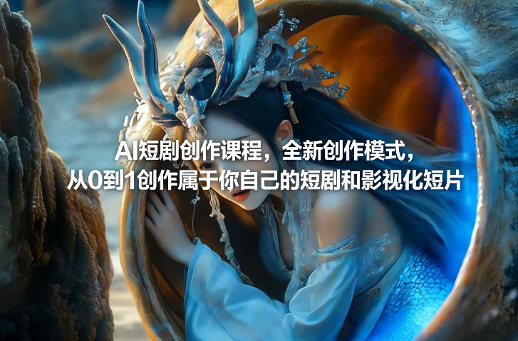 AI短剧创作课程，全新创作模式，从0到1创作属于你自己的短剧和影视化短片-huitchan网创