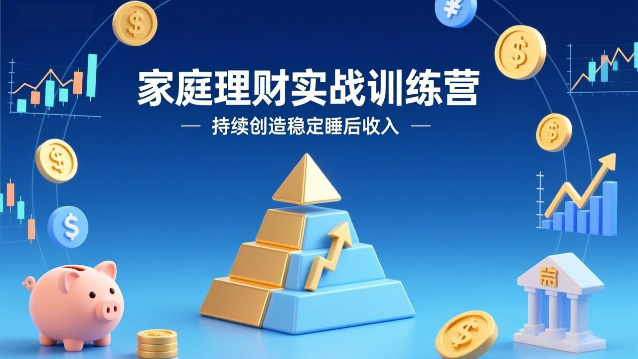 家庭理财实战训练营：从0到1建体系，三阶进阶层层递进，助你持续创造稳定睡后收入-huitchan网创