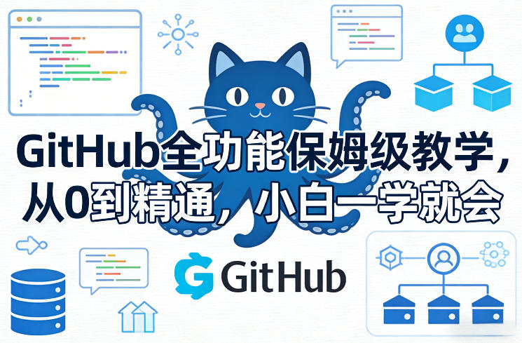 GitHub全功能保姆级教学，从0到精通，小白一学就会-huitchan网创