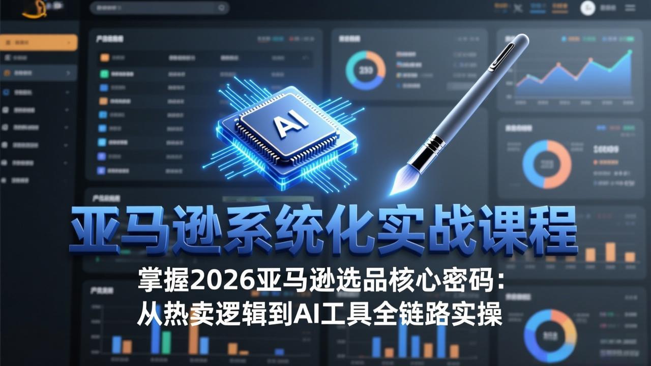 亚马逊系统化实战课-更新3月：2026最新选品方法论，从热卖原因分析到AI作图，提升选品成功率-huitchan网创