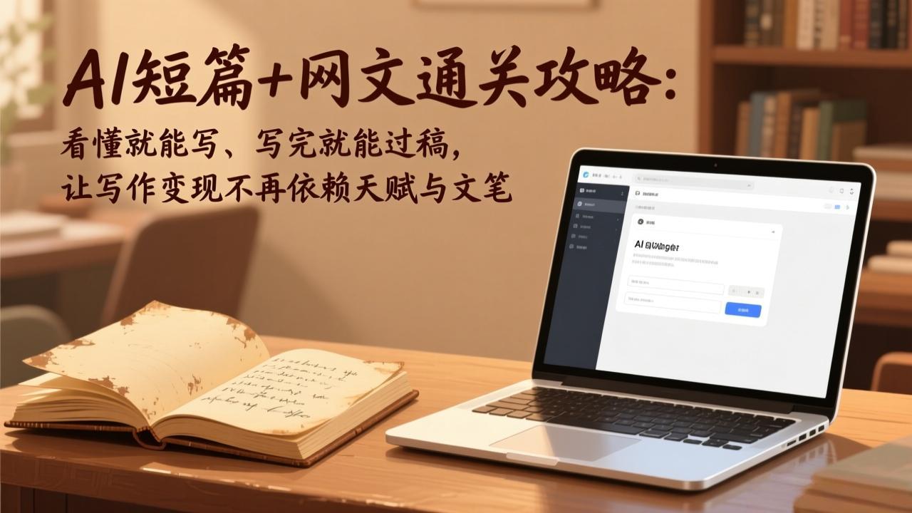 AI短篇+网文通关攻略：看懂就能写、写完就能过稿，让写作变现不再依赖天赋与文笔-huitchan网创