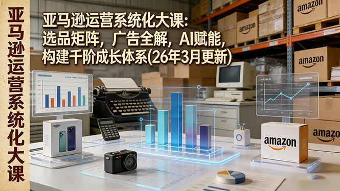 亚马逊运营系统化大课：选品矩阵，广告全解，AI赋能，构建千阶成长体系(26年3月更新-huitchan网创