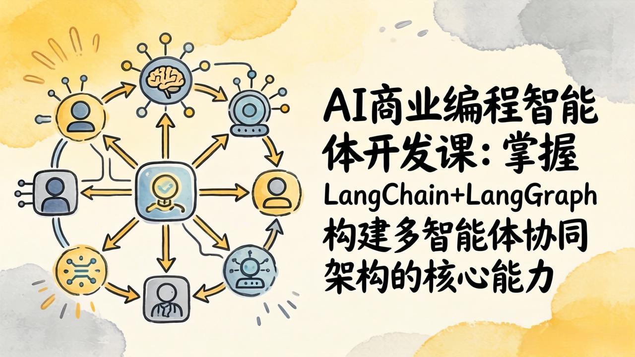 AI商业编程智能体开发课：掌握LangChain+LangGraph构建多智能体协同架构的核心能力-huitchan网创