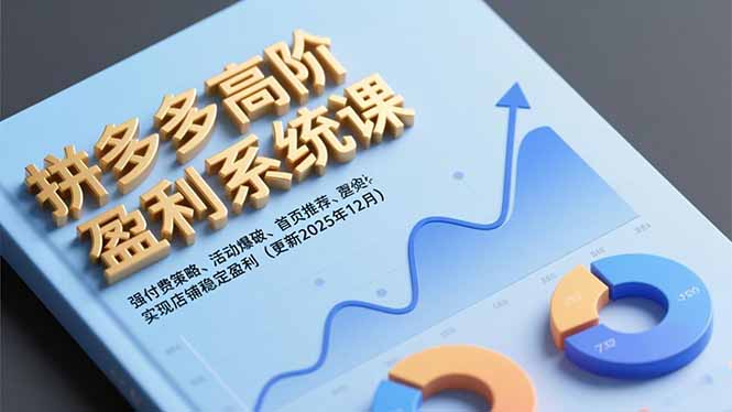 拼多多高阶盈利系统课，强付费策略、活动爆破、首页推荐，实现店铺稳定盈利(更新12月-huitchan网创