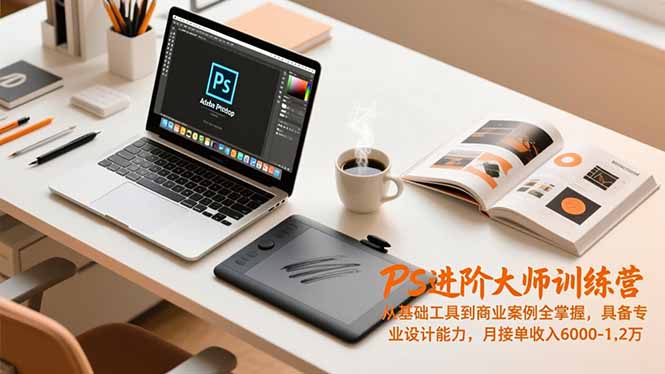 PS进阶大师训练营，从基础工具到商业案例全掌握，具备专业设计能力，月接单收入6000-1.2万-huitchan网创