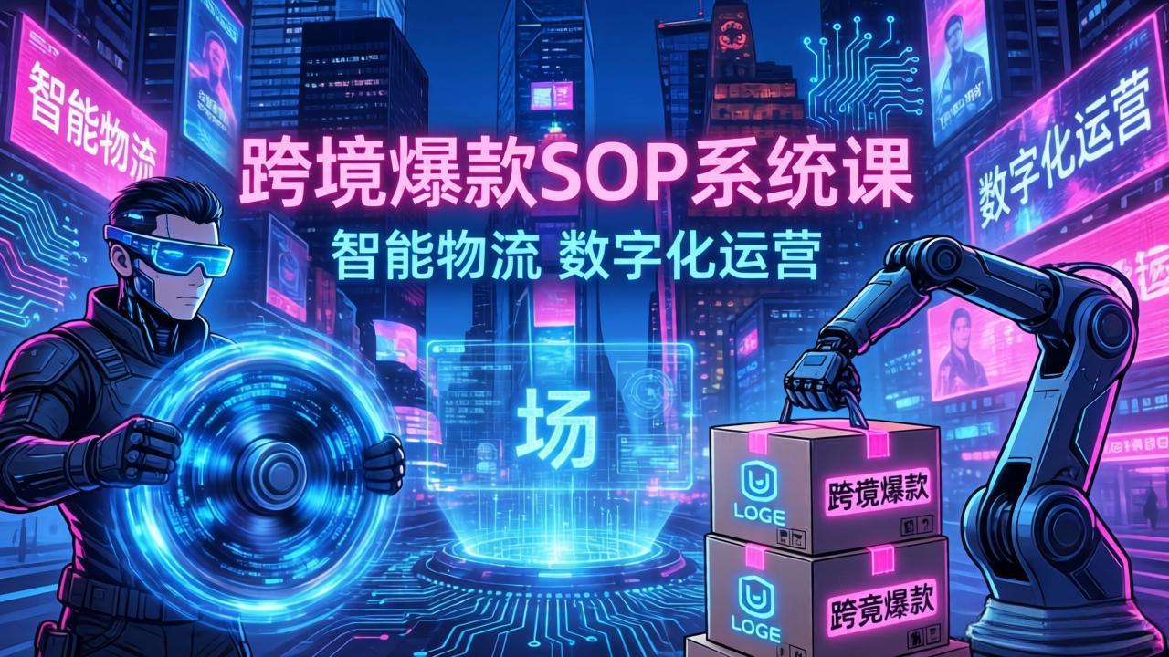 跨境爆款SOP系统课，“内容飞轮+精准投放+AI自动化”为核心，拆解“人×货×场”黄金公式-huitchan网创