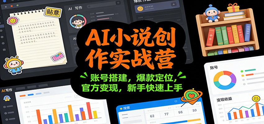 AI小说创作实战营：账号搭建，爆款定位，官方变现，新手快速上手-huitchan网创