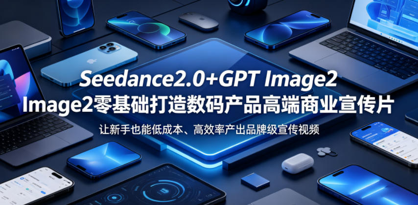 Seedance2.0+GPT Image2零基础打造数码产品高端商业宣传片，让新手也能低成本、高效率产出品牌级宣传视频-huitchan网创