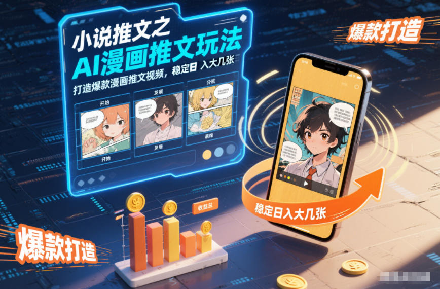 小说推文之AI漫画推文玩法，打造爆款漫画推文视频，稳定日入大几张-huitchan网创