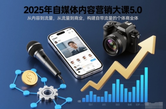 2025年自媒体内容营销大课5.0，从内容到流量，从流量到商业，构建自带流量的个体商业体-huitchan网创