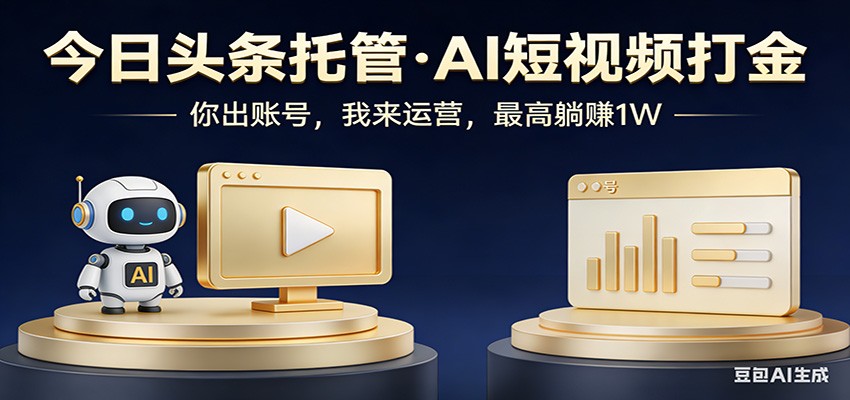 头条号AI托管，我提供作品，你提供账号，每天5分钟发布，小白躺赚3000+-huitchan网创