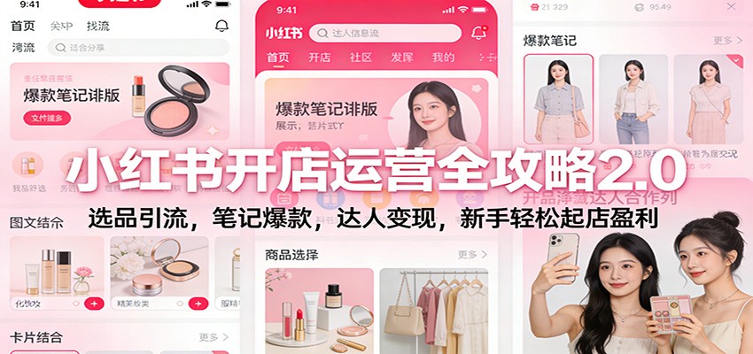 小红书开店运营全攻略2.0：选品引流，笔记爆款，达人变现，新手轻松起店盈利-huitchan网创