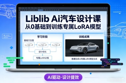 Liblib Ai汽车设计课，从0基础文生图，到教你训练专属设计和风格LoRA模型-huitchan网创
