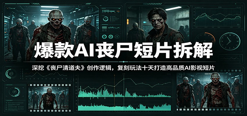爆款AI丧尸短片拆解：深挖《丧尸清道夫》创作逻辑，复刻玩法快速打造高品质AI影视短片-huitchan网创